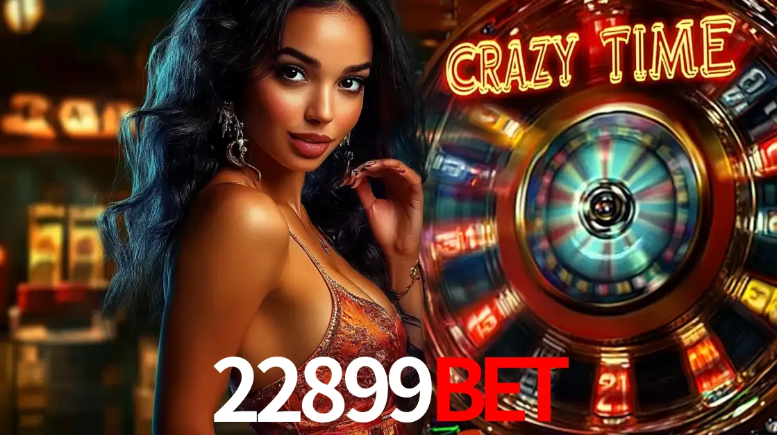 Mulher elegante ao lado da vibrante roda da fortuna do jogo de cassino ao vivo Crazy Time, um dos game shows mais populares e cheios de prêmios do 22899bet.